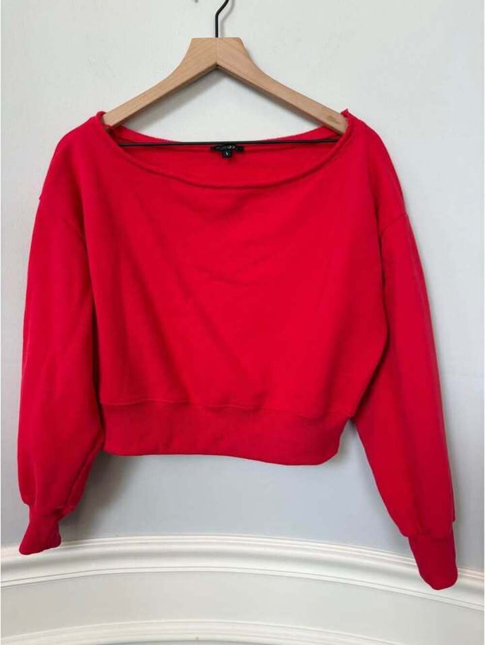 Papermoon Red Cropped Sweatshirt Size S